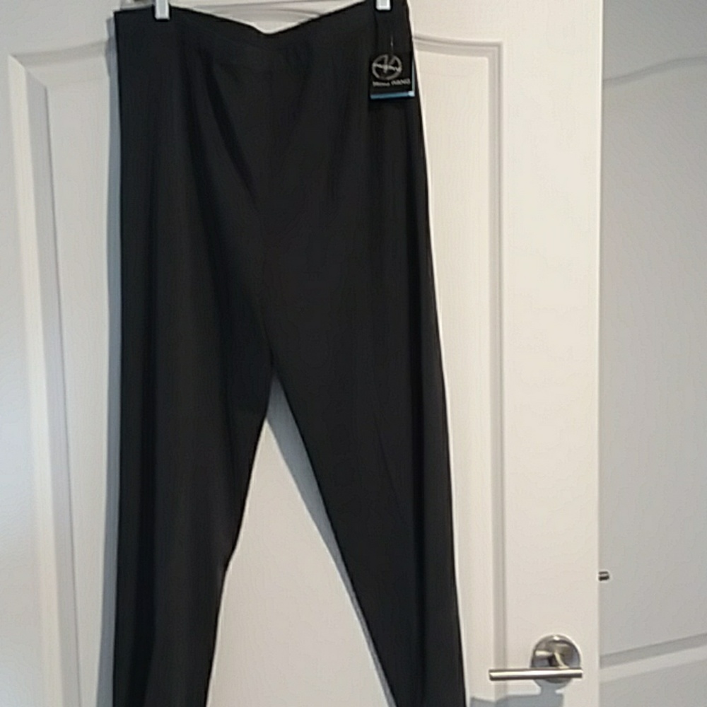 Ming Wang Charcoal Gray Ankle Pant with elastic wa